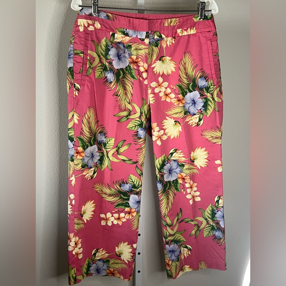 Tommy Bahama Stretch Floral Wide Leg Ankle Pants